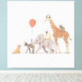 Dieren nemen een schattige broedhond canvas afdruk (Insitu (Houten vloer))