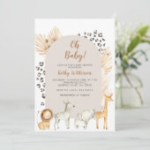 Dieren Oerwoud Baby shower Kaart (Staand voorkant)