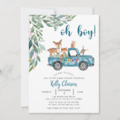 Dieren Oerwoud ?Car Oh Boy Baby shower Kaart (Voorkant)