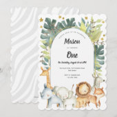 Dieren, oerwoud safari jongen of meisjesverjaardag kaart (Voorkant / Achterkant)