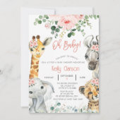 Dieren Oerwoud Safari Oh Baby shower Kaart (Voorkant)