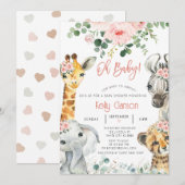 Dieren Oerwoud Safari Oh Baby shower Kaart (Voorkant / Achterkant)