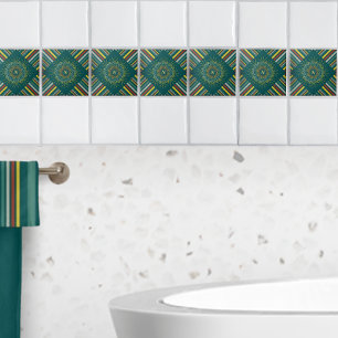 Dieren onder de zon Mandala Stripes, speciaal gepe Tegeltje