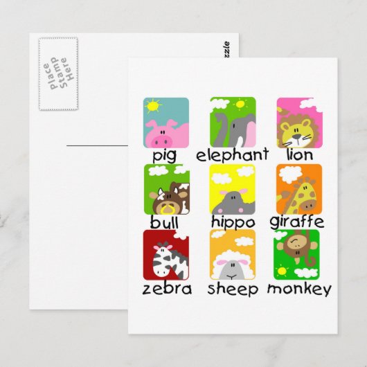 Dieren op Briefkaart van de parade (Voorkant / Achterkant)