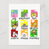 Dieren op Briefkaart van de parade (Voorkant)