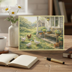 Dieren op de boerderij in april Bloemen op de vera Briefkaart