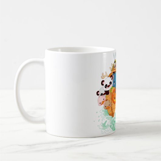 Dieren op de Mok van de Noahs-kunst (Links)