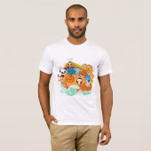 Dieren op de Noahs Art Mannen T-Shirt (Voorkant volledig)