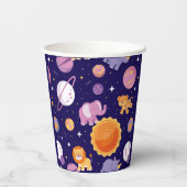 Dieren op de ruimte partij cups papieren bekers (Achterkant)