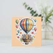 Dieren Op Een ballon Kaart (Staand voorkant)