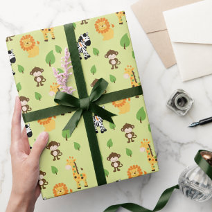 Dieren op een jungle safari cadeaupapier