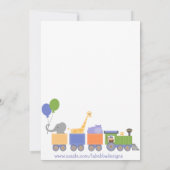 Dieren op een treinzondagsuitnodiging kaart (Achterkant)