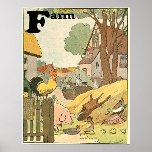 Dieren op het Boerderij Alphabet Story Book Poster (Voorkant)