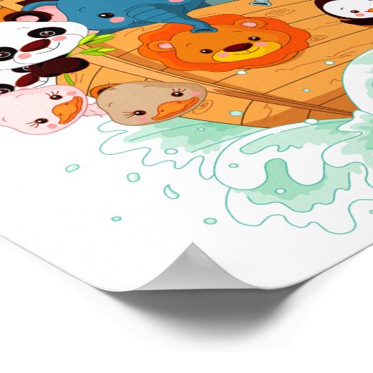 Dieren op het Poster van de Noahs-kunst (Hoek)