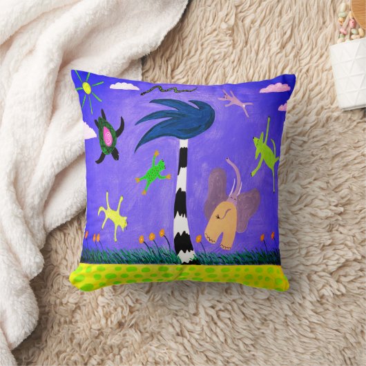 Dieren op het WindSierkussen Kussen (Deken)