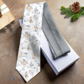 Dieren op Ice Christmas Tan ID987 Stropdas
