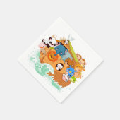 Dieren op Noahs Art Paper servetten (Hoek)