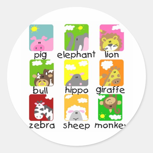 Dieren op paradeT-shirts en cadeautjes Ronde Sticker (Voorkant)