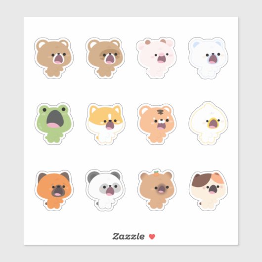 Dieren openen mond sticker (Vel)