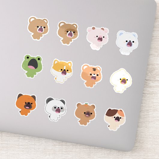 Dieren openen mond sticker (Detail)