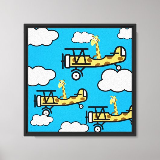 Dieren Piloot Kinderkamer Kunst Canvas Afdruk (Voorkant)