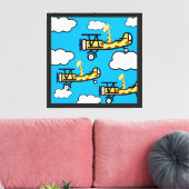 Dieren Piloot Kinderkamer Kunst Canvas Afdruk (Insitu (Woonkamer))