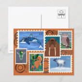Dieren Postzegels Briefkaart 10-Pack (Voorkant / Achterkant)