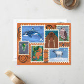 Dieren Postzegels Briefkaart 10-Pack (Voorkant / Achterkant in situ)