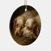  dieren, puppy-honden met kattenvoer keramisch ornament (Rechts)