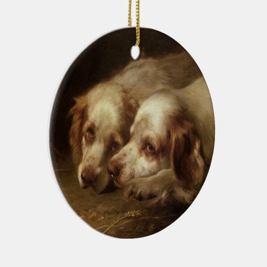  dieren, puppy-honden met kattenvoer keramisch ornament (Rechts)