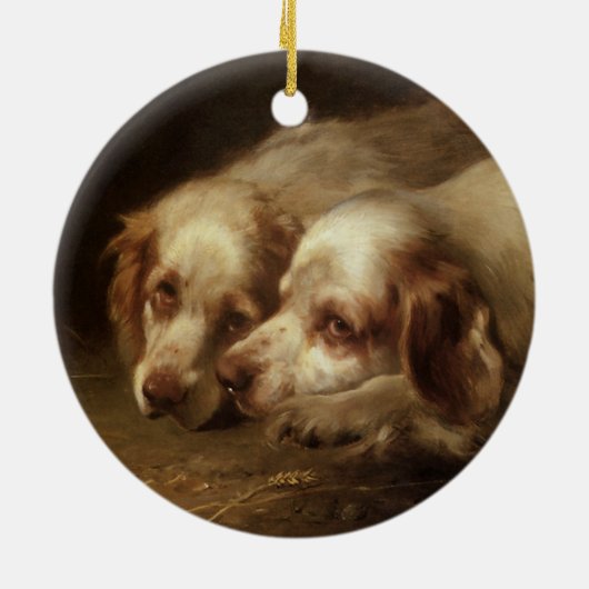  dieren, puppy-honden met kattenvoer keramisch ornament (Achterkant)