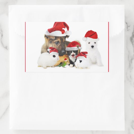 Dieren Rechthoekige Sticker (Tas)