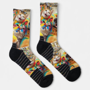 Dieren regenboog selfie in de supermarkt – Kleurri Sokken