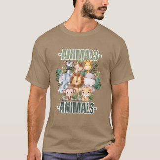 Dieren retro familie t-shirt