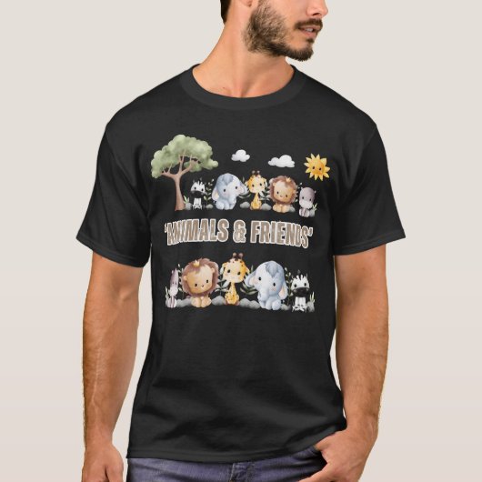 Dieren retro jongen t-shirt (Voorkant)