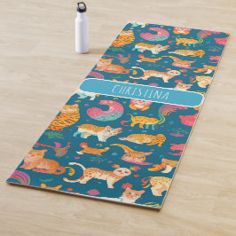 Dieren Retro Kleurrijk Gepersonaliseerd Patroon Yogamat