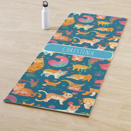 Dieren Retro Kleurrijk Gepersonaliseerd Patroon Yogamat (In situ)