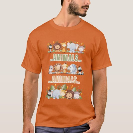Dieren retro t-shirt (Voorkant)