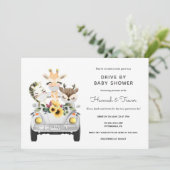 Dieren rijden op Baby shower Parade Kaart (Staand voorkant)