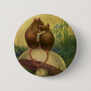  dieren, Romance- en liefdesmuizen Ronde Button 5,7 Cm