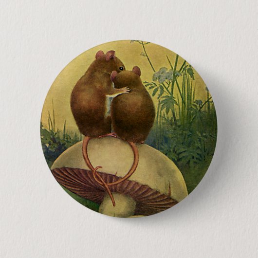  dieren, Romance- en liefdesmuizen Ronde Button 5,7 Cm (Voorkant)