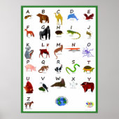 DIEREN RONDOM DE WERELD ABC POSTER (Voorkant)