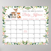 Dieren & Roze Rose Guess Vervaldatum Kalender Poster (Voorkant)