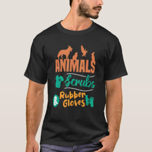 Dieren rubberen handschoenen Dierenarts T-shirt