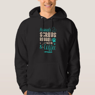Dieren rubberen handschoenen en koffie hoodie