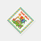 Dieren Safari 3rd Birthday Paper Napkins Servet (Hoek)