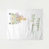 Dieren Safari Baby Shower Fotohokje Wandkleed (Voorkant (horizontaal))