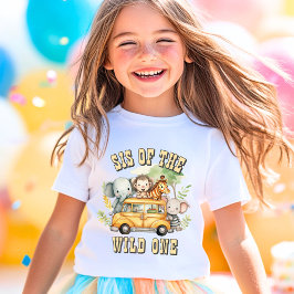 Dieren safari jongens verjaardag wild one t-shirt