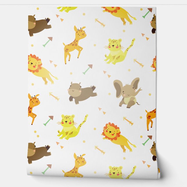 Dieren safari pijlen behang (Afrollen)