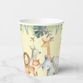 Dieren safari schattig sekneutraal geel douche papieren bekers (Links)